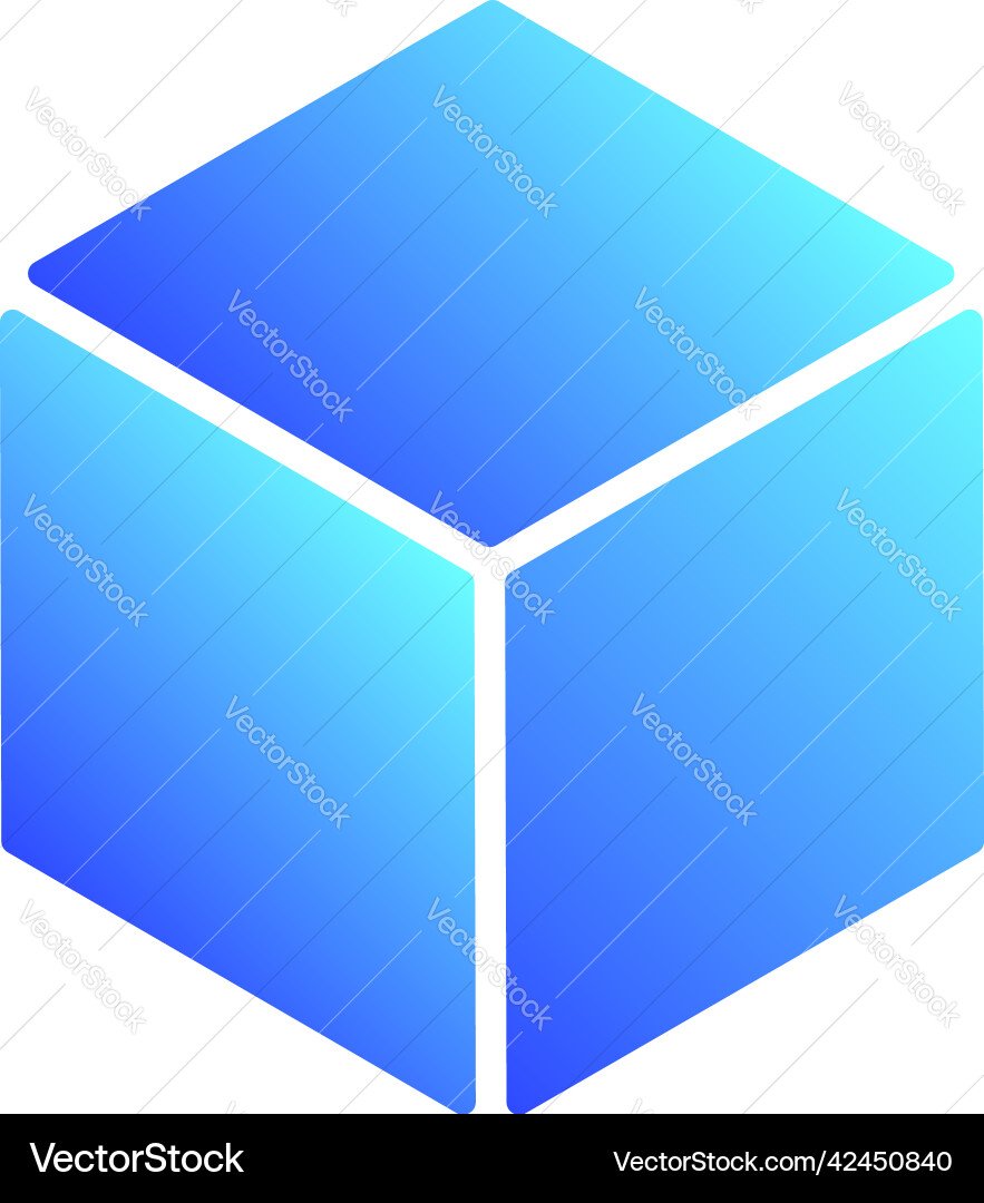 Isometric cube element icon cubist abstract 3d Isometric cube element icon cubist abstract 3d vector image