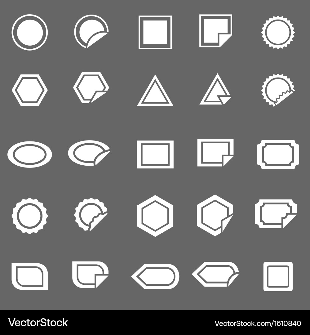 Label icons on gray background Vector Image