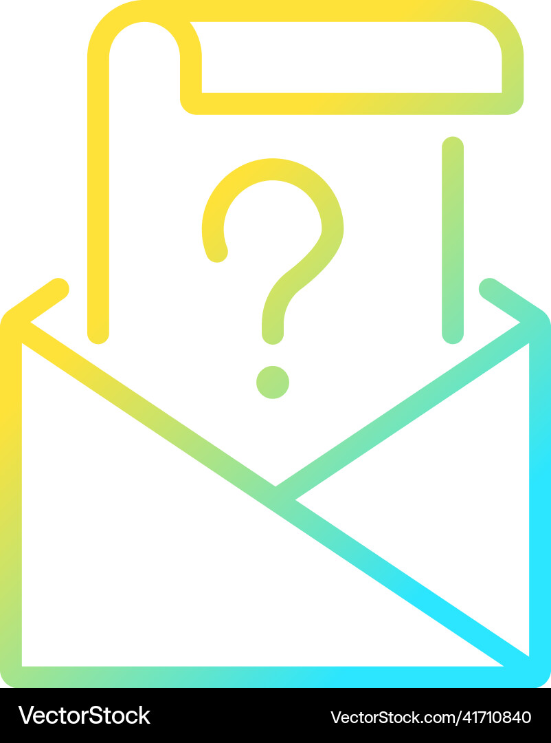 Mail question gradient linear icon Vector Image