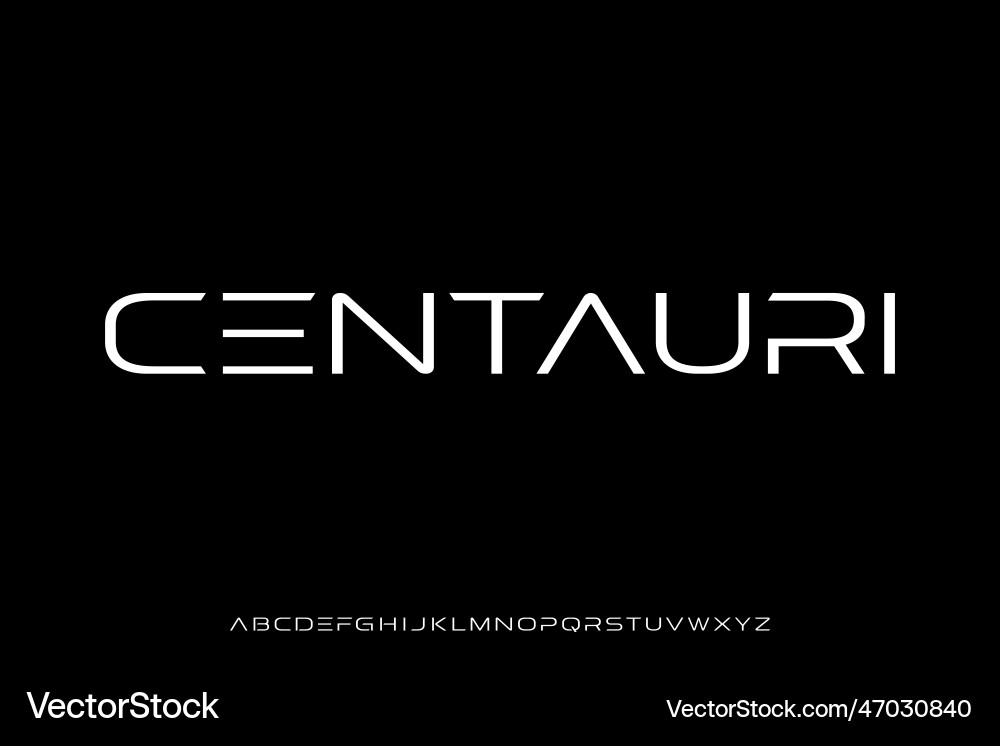 Modern futuristic display font Modern futuristic display font Vector Image
