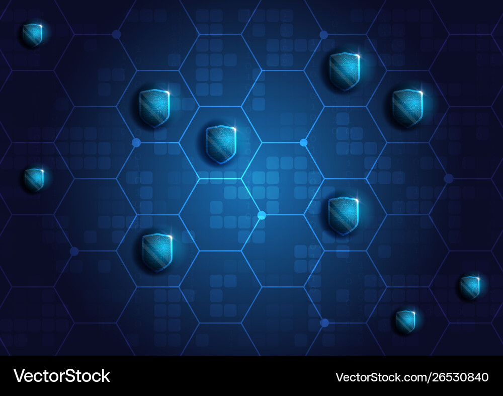Online data protection shield and abstract Vector Image