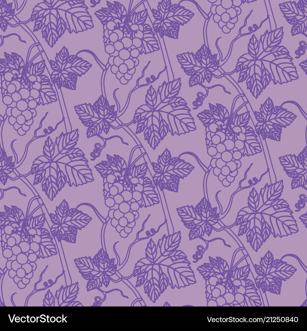 Seamless Grapes Pattern Vector Image