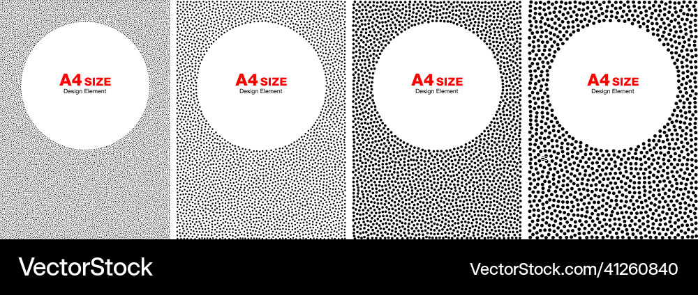 Set of abstract halftone dots frames Set of abstract halftone dots frames vector image