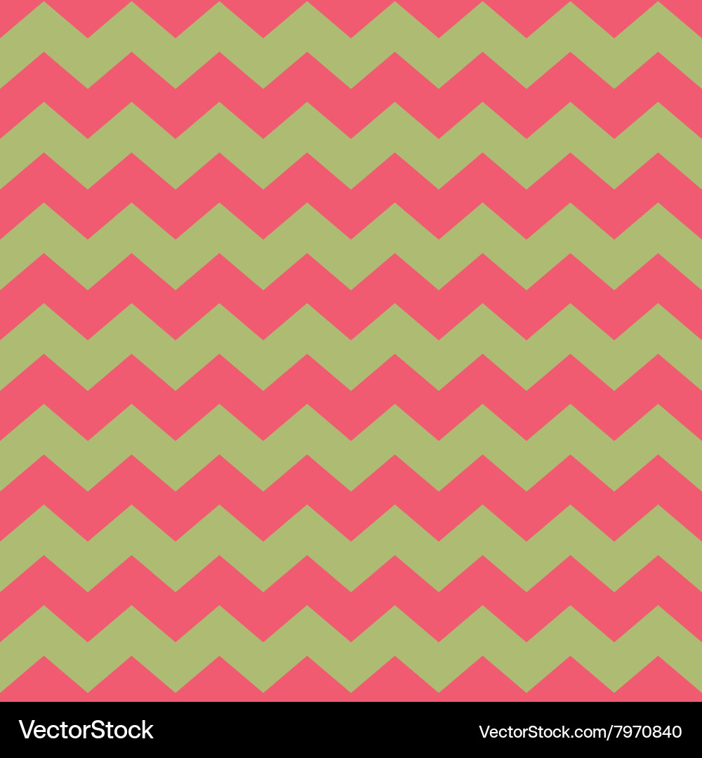 Tile pattern with pink zig zag on green background vector image