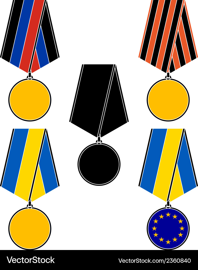Ukrainian Medals Collection Vector Image