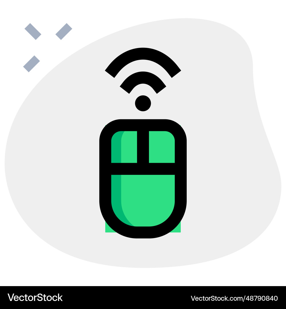 Wirelessly connecting a mouse with computer vector image