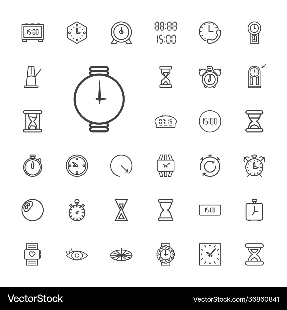 33 watch icons Vector Image