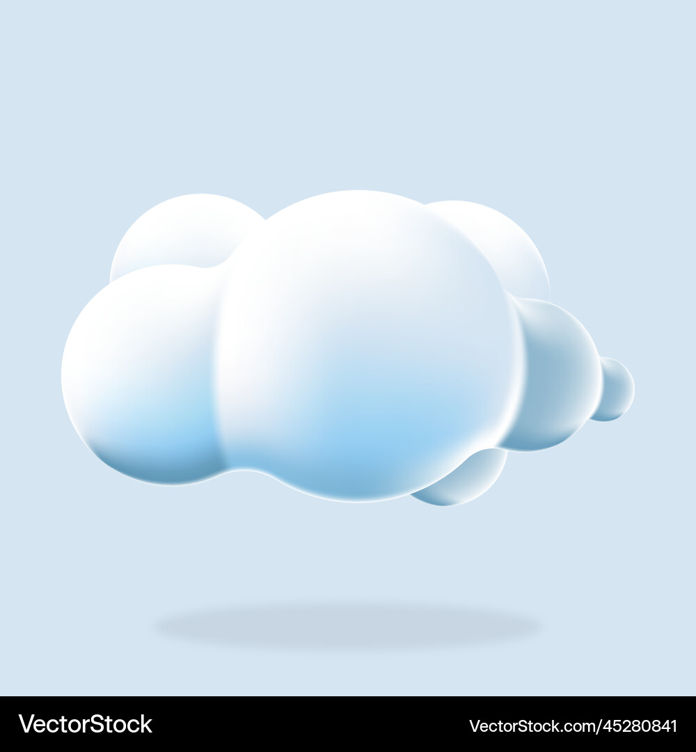 3d cloud isolated background render soft round 3d cloud isolated background render soft round vector image