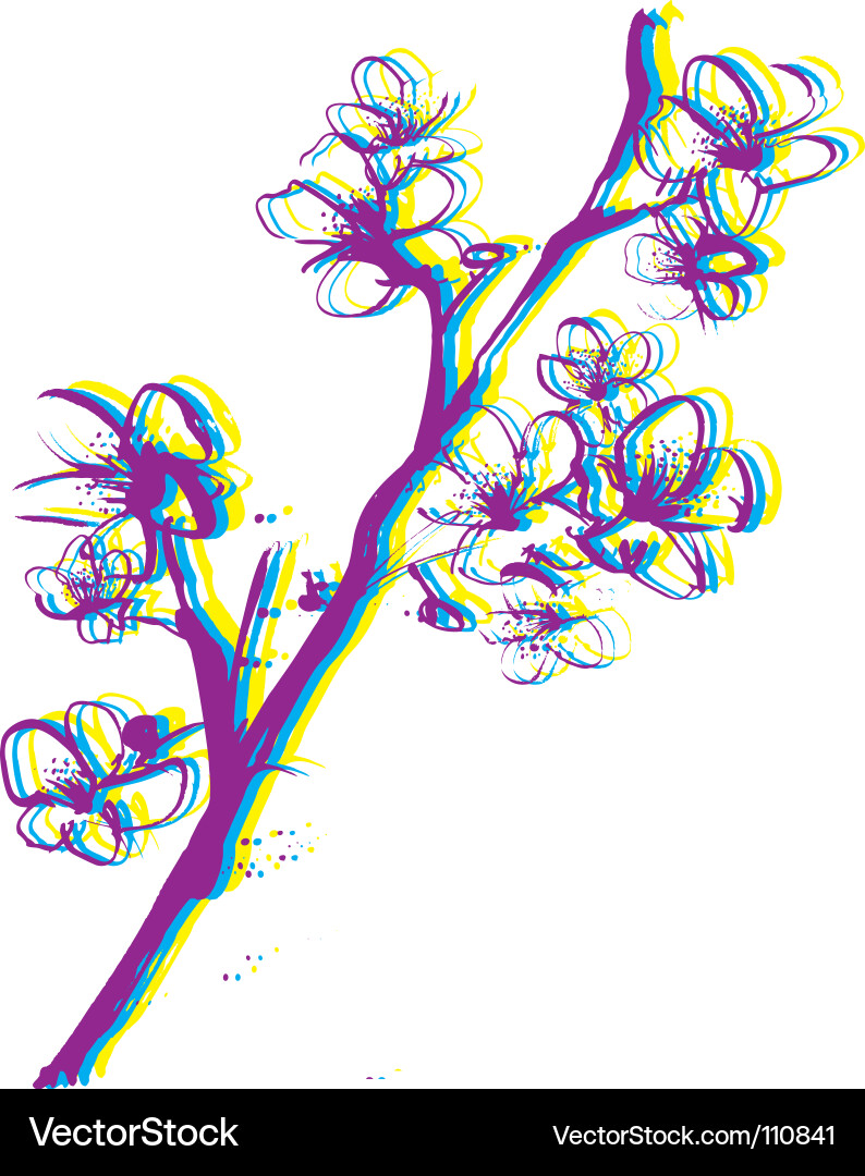 Abstract Leaf Branch Print vector image