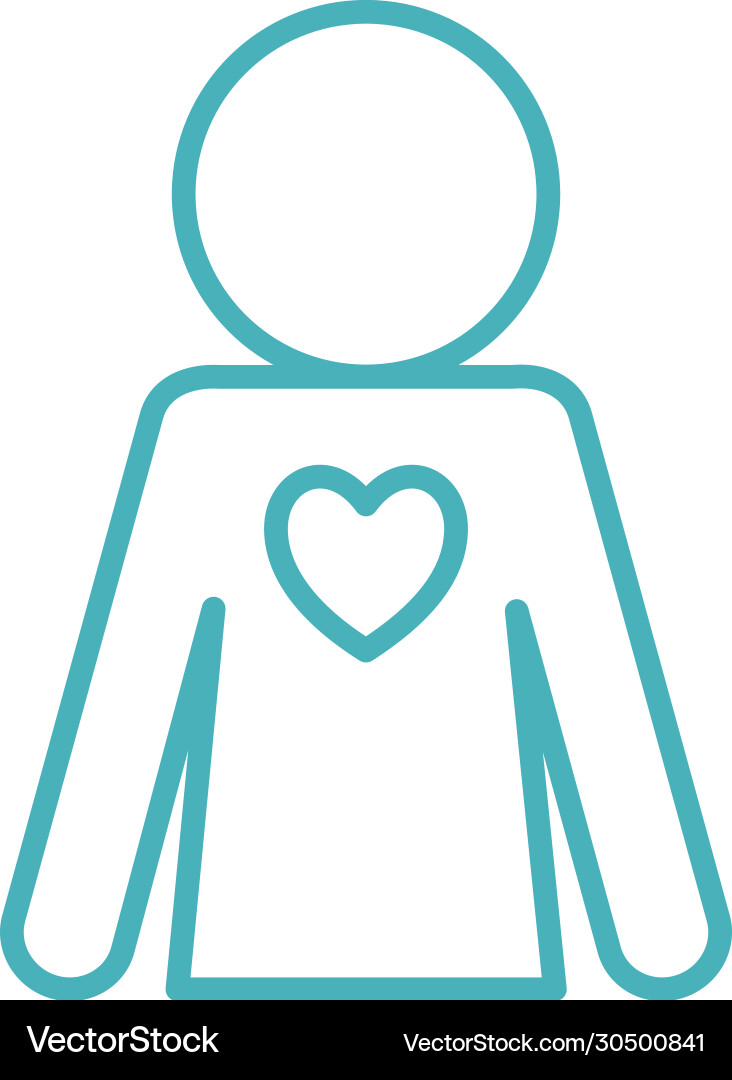 Avatar with heart line style icon design vector image