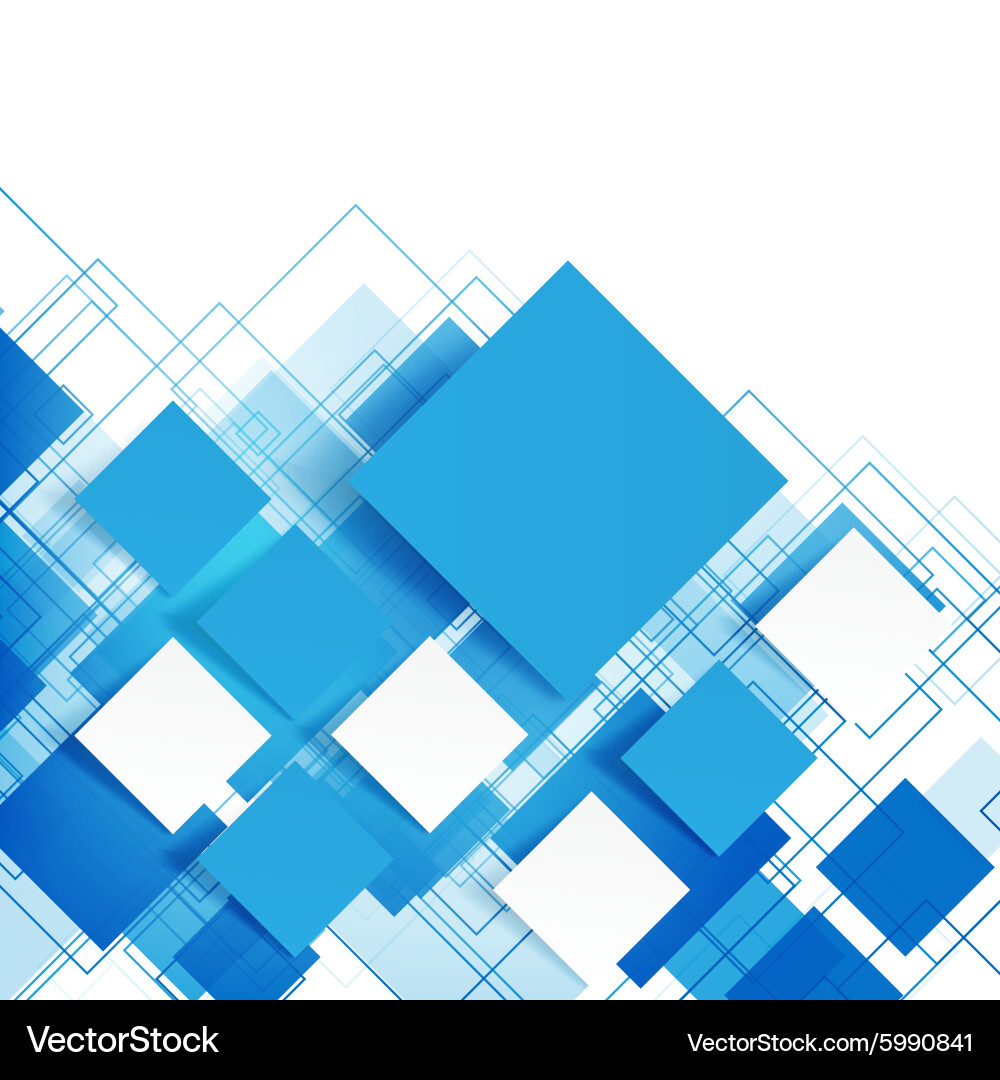 Blue squares abstract background Vector Image