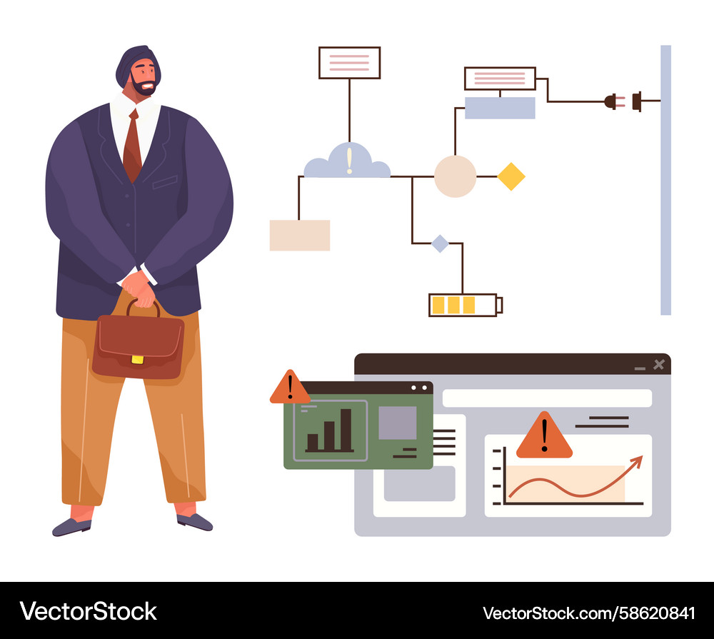 Business Analytics & Workflow Vector Image