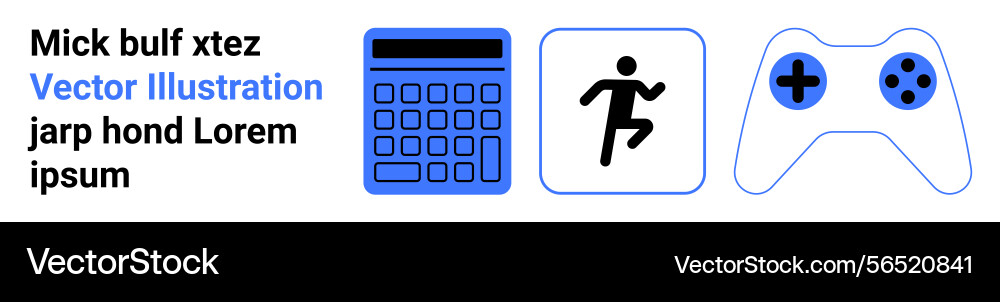 Calculator running icon and game controller Calculator running icon and game controller Vector Image