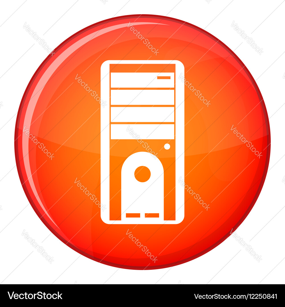 Computer system unit icon flat style Vector Image