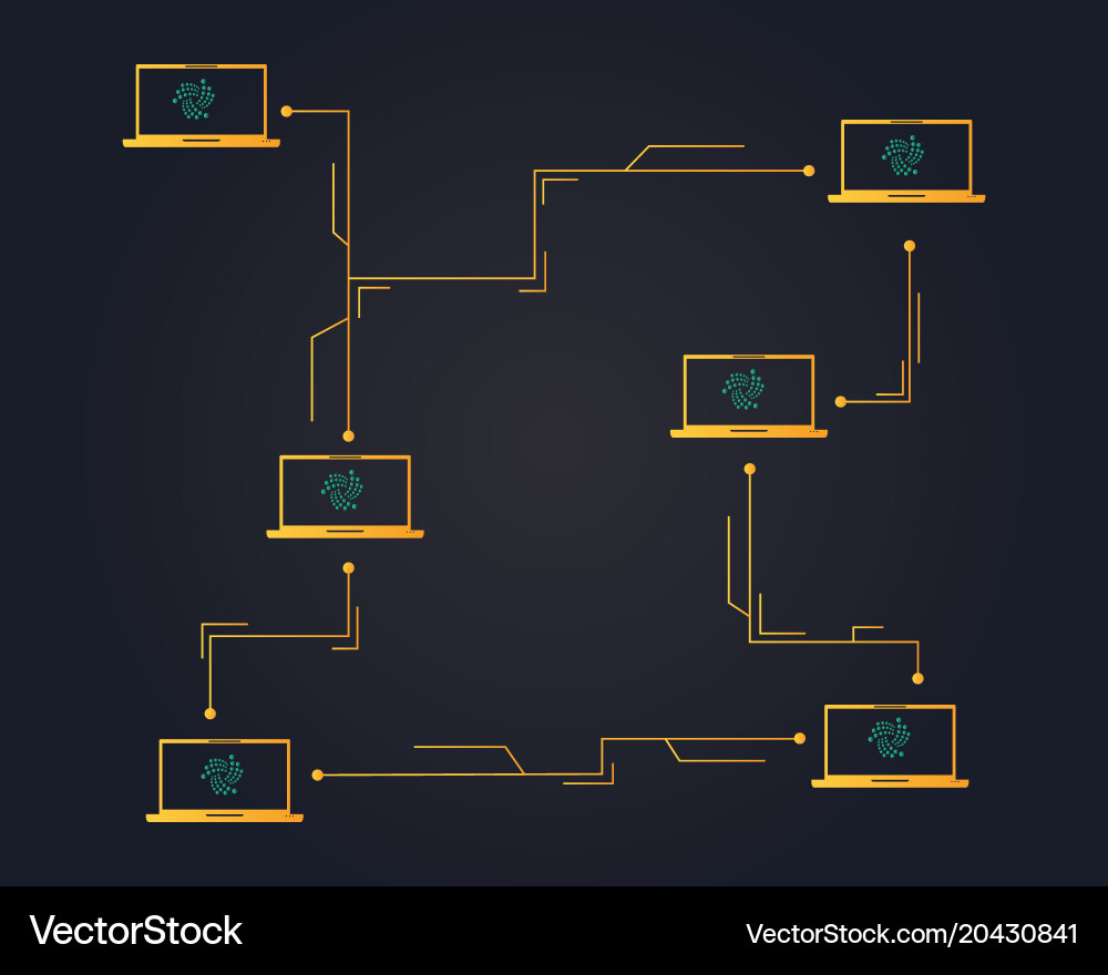 Cryptocurrency iota networking background style vector image