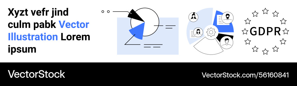 Data privacy and analytics concept with gdpr Data privacy and analytics concept with gdpr vector image