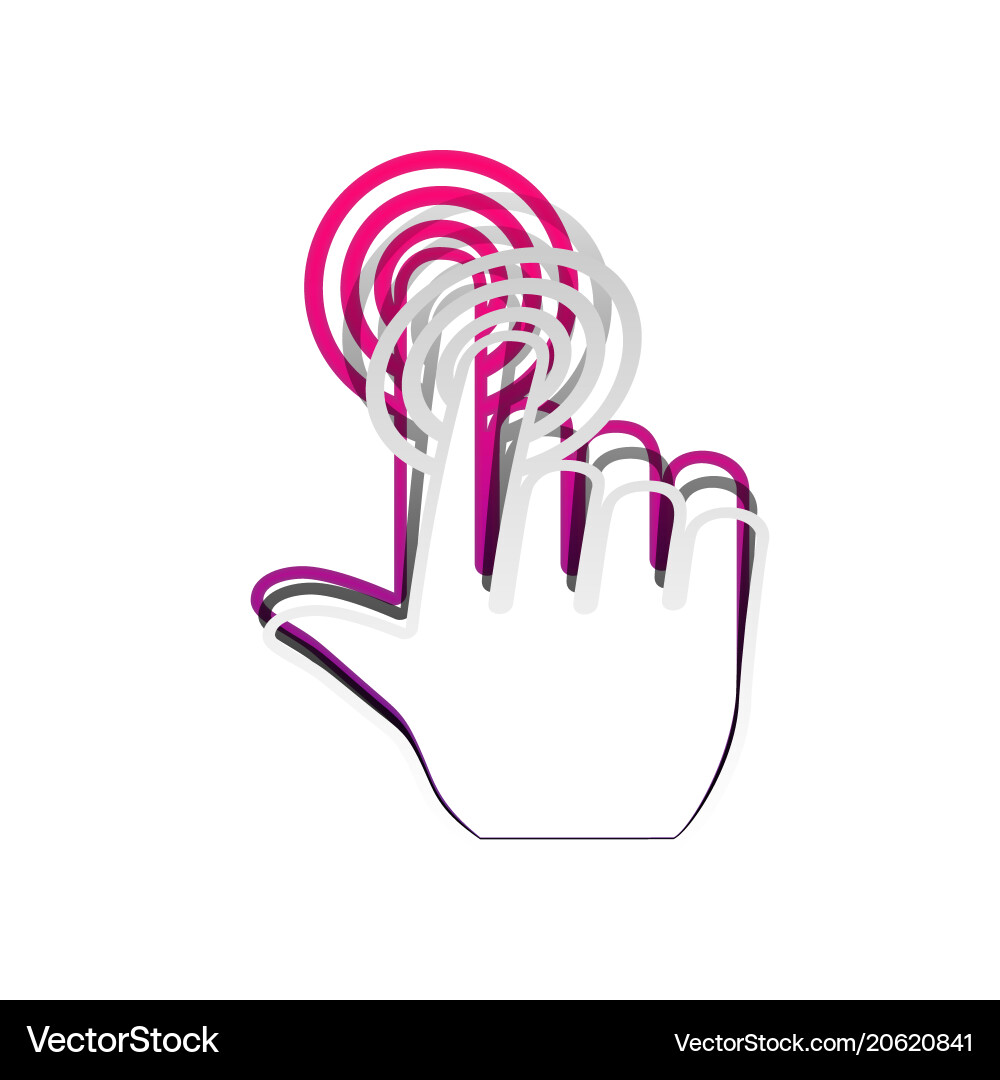 Hand click on button detachable paper Hand click on button detachable paper vector image