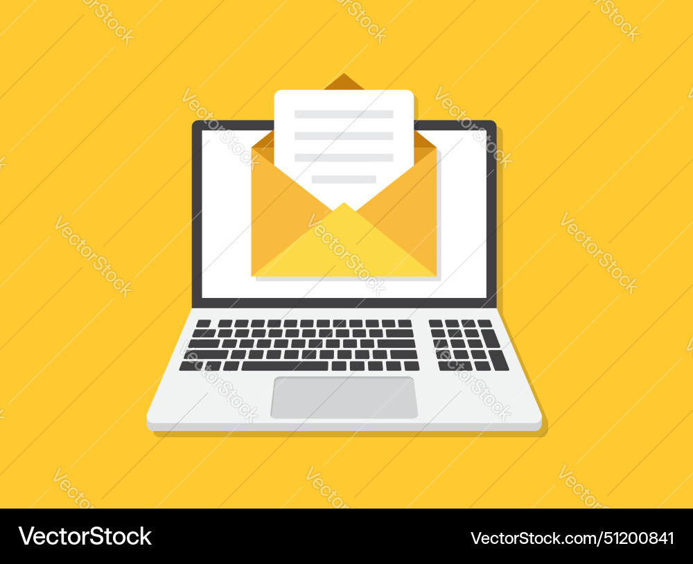 Laptop icon in flat style computer on isolated vector image