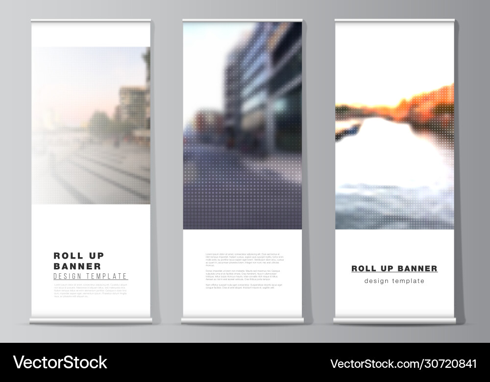 Layout roll up mockup design templates Layout roll up mockup design templates vector image