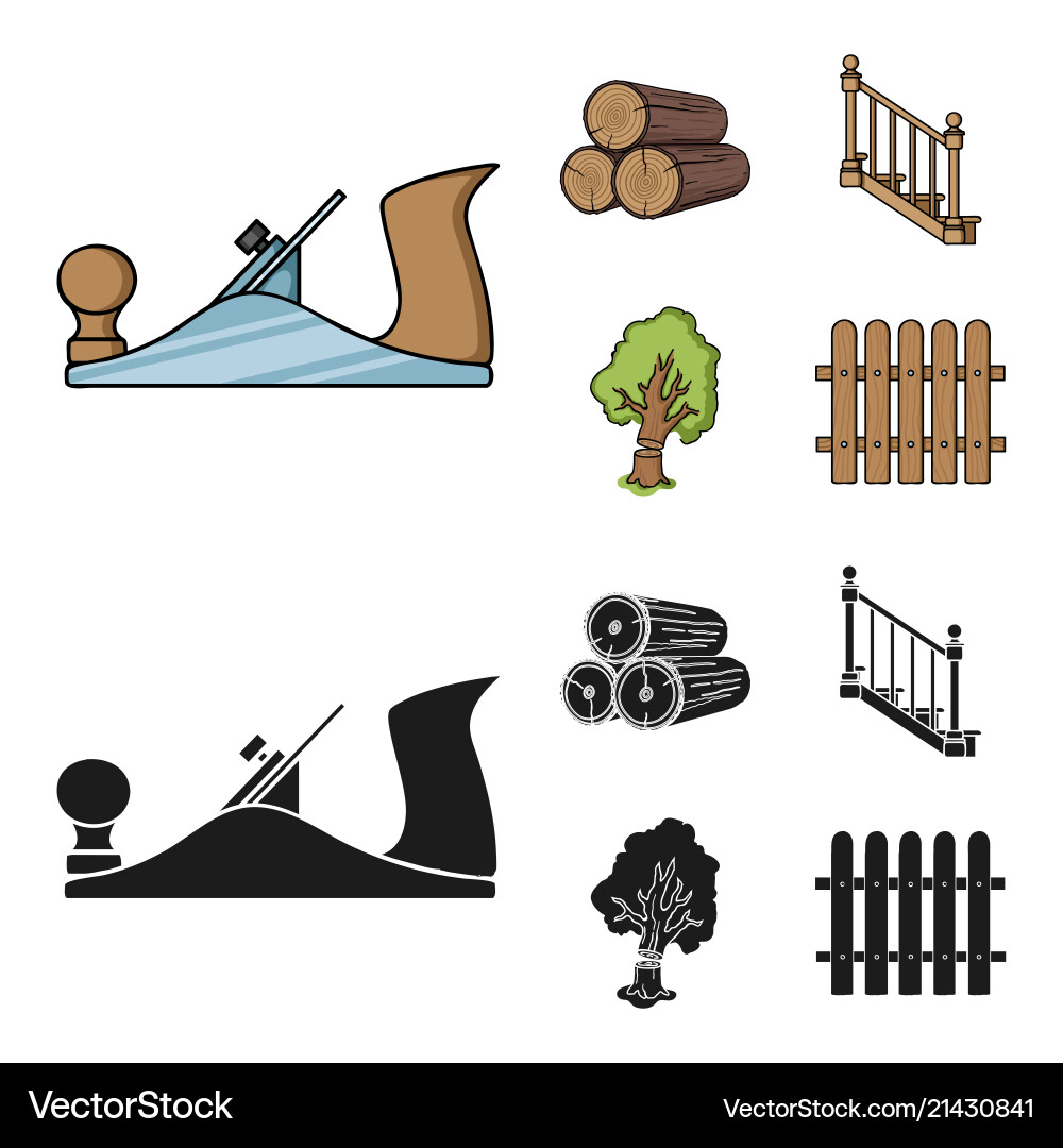 Logs in a stack plane tree ladder Vector Image