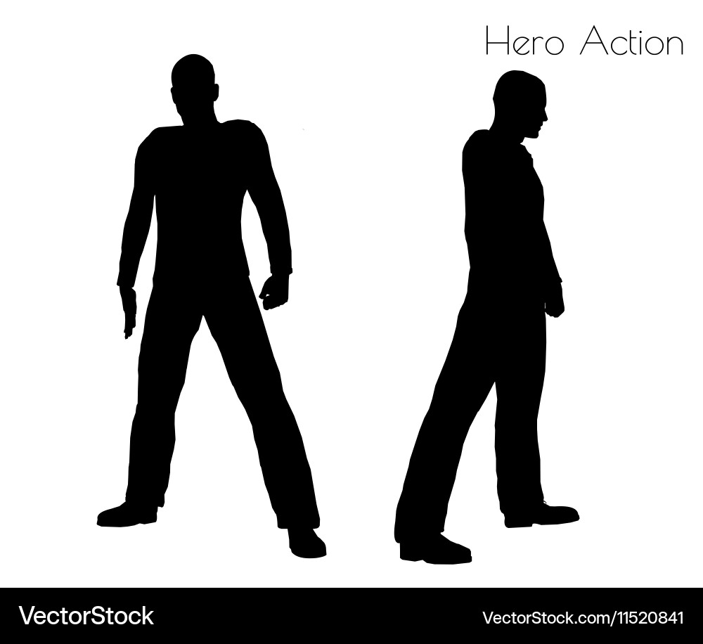 Man in hero action pose vector image