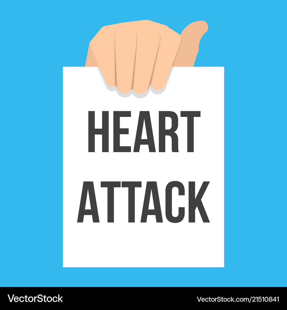 Man showing paper heart attack text Man showing paper heart attack text vector image