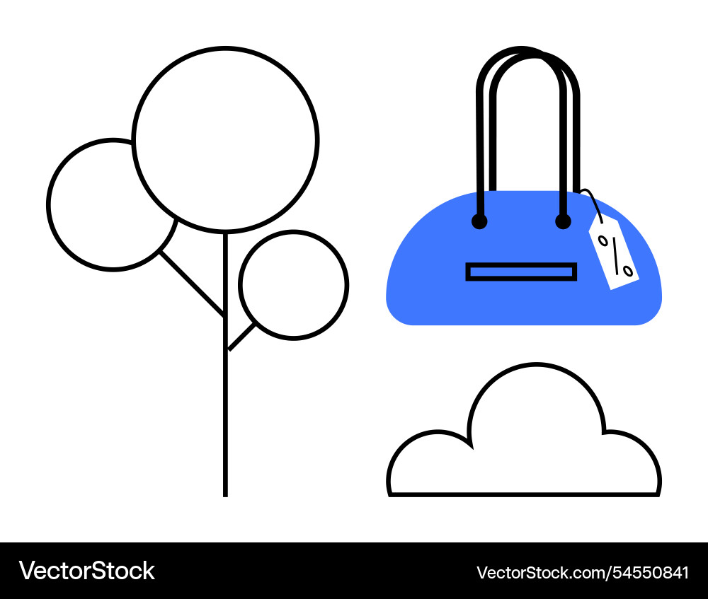 Minimalistic graphics of a tree handbag Vector Image