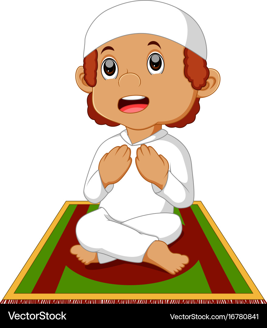 Muslim boy praying Royalty Free Vector Image - VectorStock