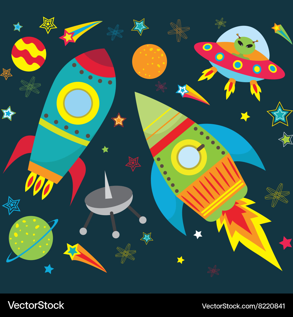 Outer space set Royalty Free Vector Image - VectorStock