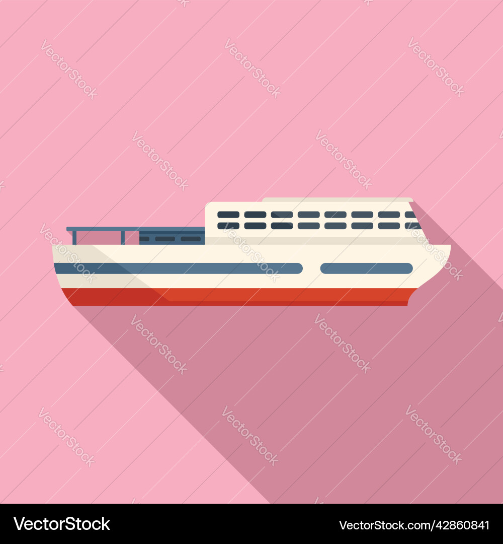 Passenger ferry icon flat river ship vector image