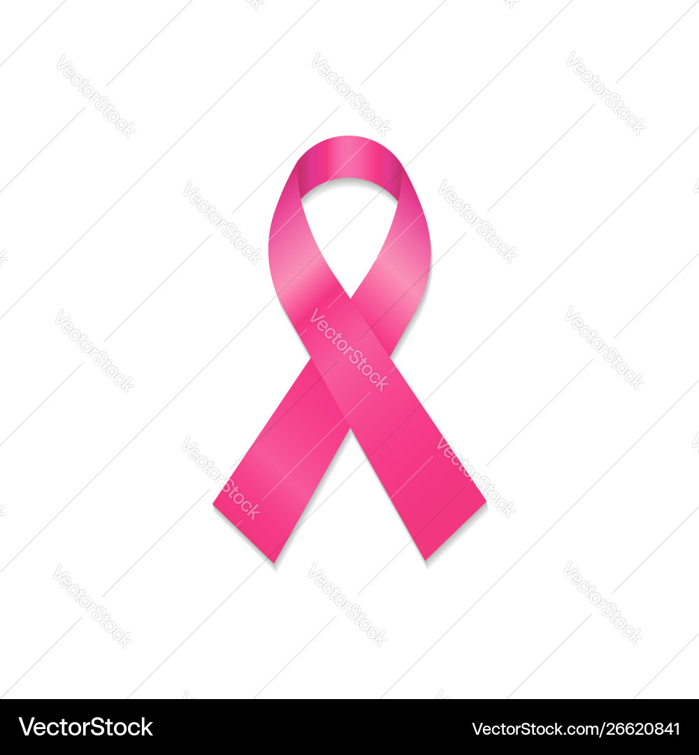 Realistic Pink Ribbon - Breast Cancer Awareness vector image