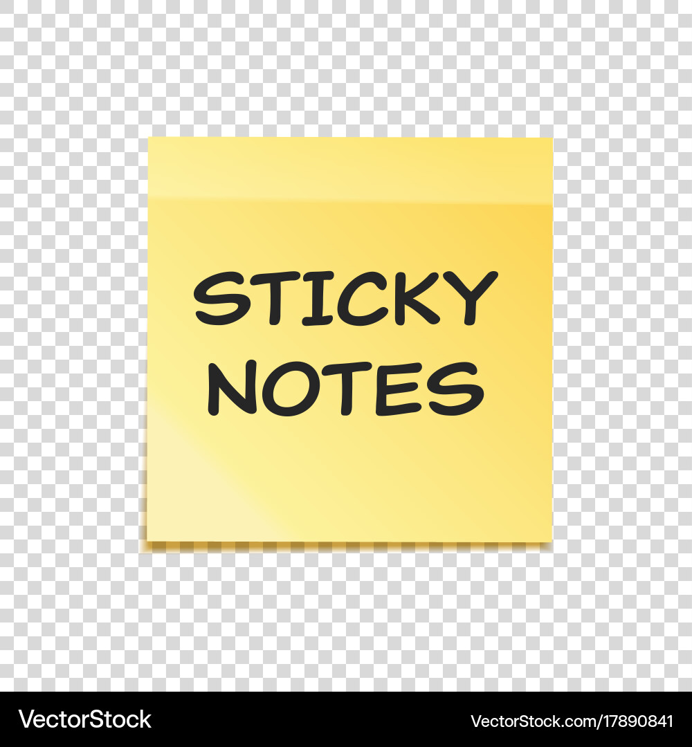 Sticky note with text and shadow isolated vector image