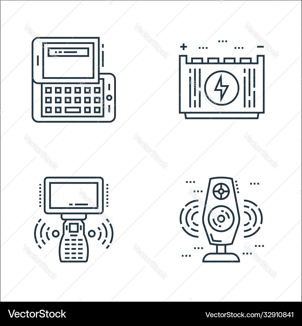 Technology devices line icons linear set quality Technology devices line icons linear set quality vector image