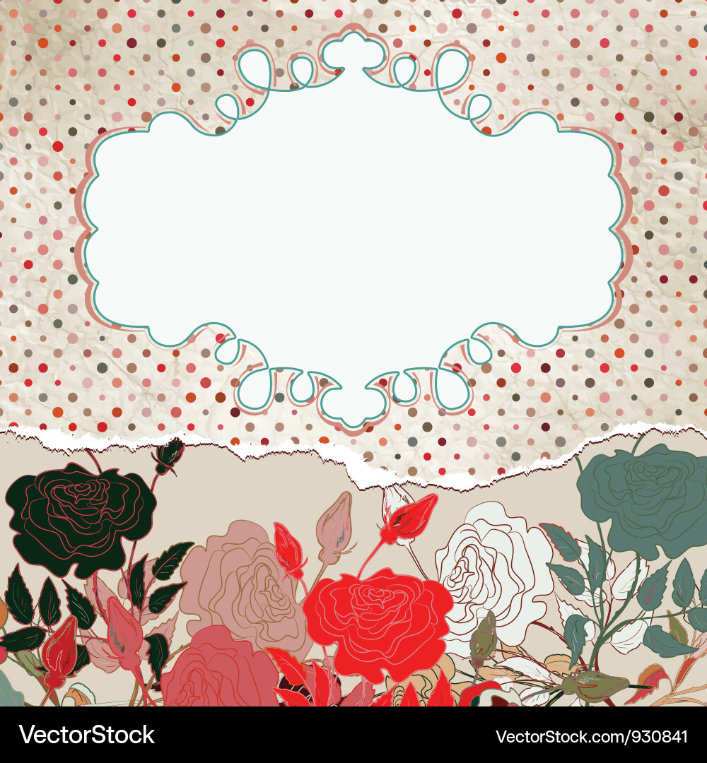 Vintage Blumen Rosenkarte vektorbild