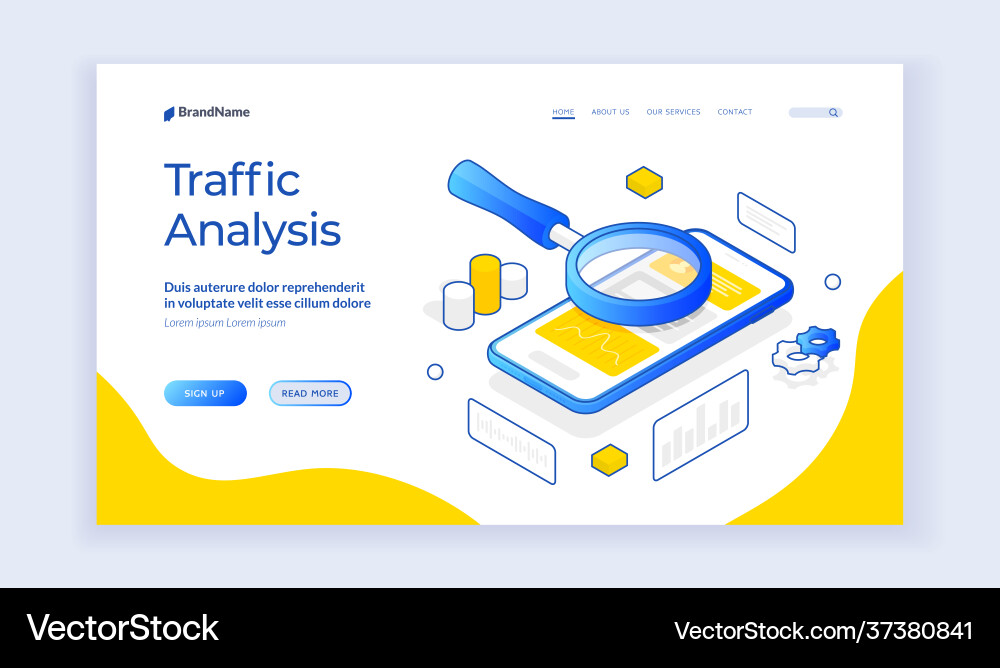Web page for traffic analysis data Web page for traffic analysis data vector image