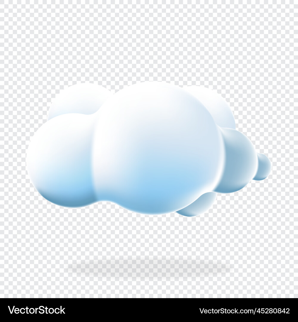 3d cloud isolated background render soft round 3d cloud isolated background render soft round vector image