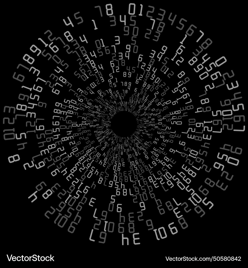 A circular matrix background with chaotic A circular matrix background with chaotic vector image