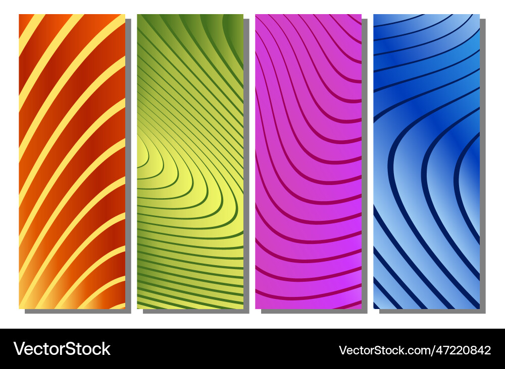 A set of colorful abstract backgrounds linear A set of colorful abstract backgrounds linear vector image