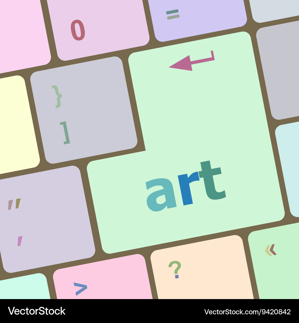 Art button on computer keyboard key vector image