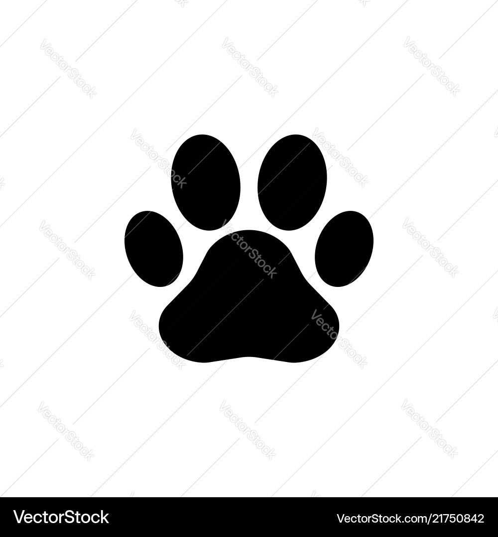 Black Paw Print Icon Vector Image
