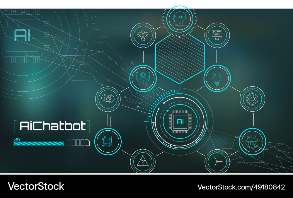 Conceptual technology with chatbot artificial Conceptual technology with chatbot artificial vector image