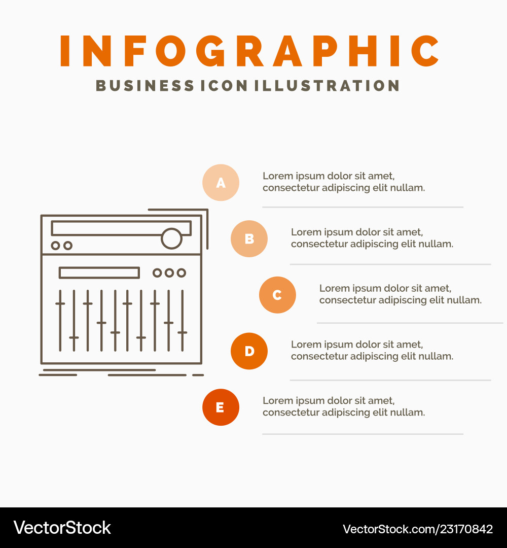 Control controller midi studio sound infographics Control controller midi studio sound infographics vector image