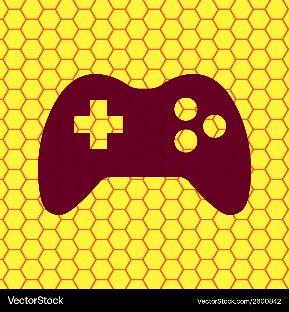 Gaming joystick flat modern web button and space vector image