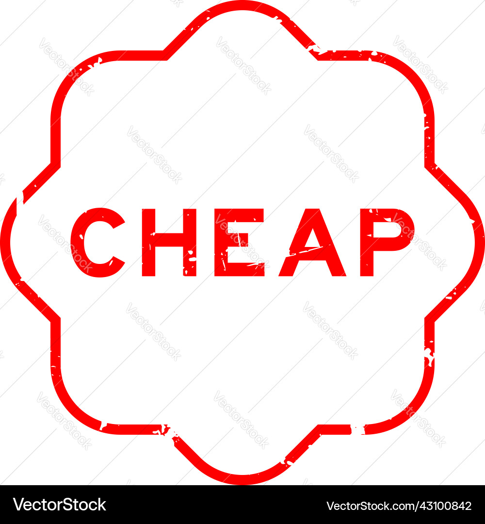 Grunge red cheap word rubber seal stamp on white Grunge red cheap word rubber seal stamp on white vector image