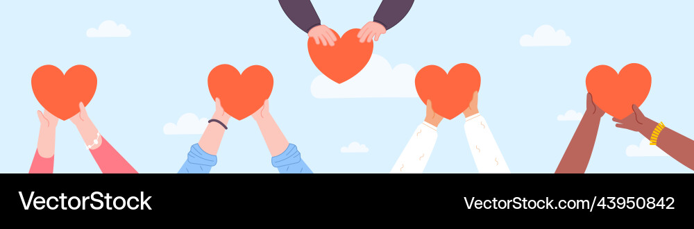 Hands Giving Heart - Unity & Support Vector Image