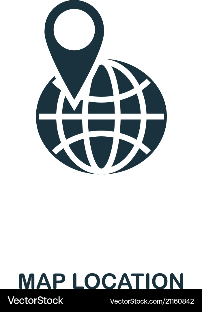 Map location icon mobile app printing web site Vector Image