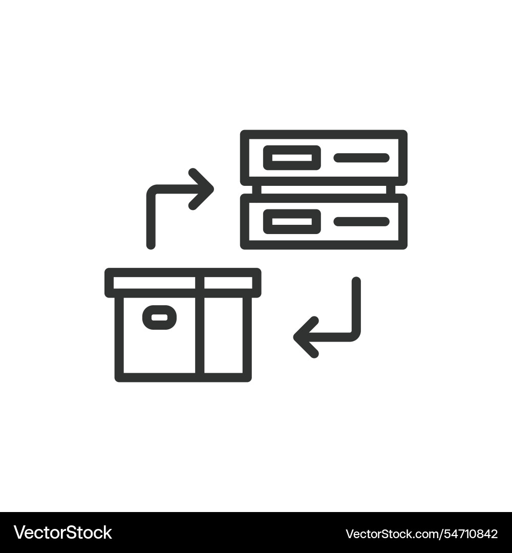 Network box icon in line design Network box icon in line design vector image