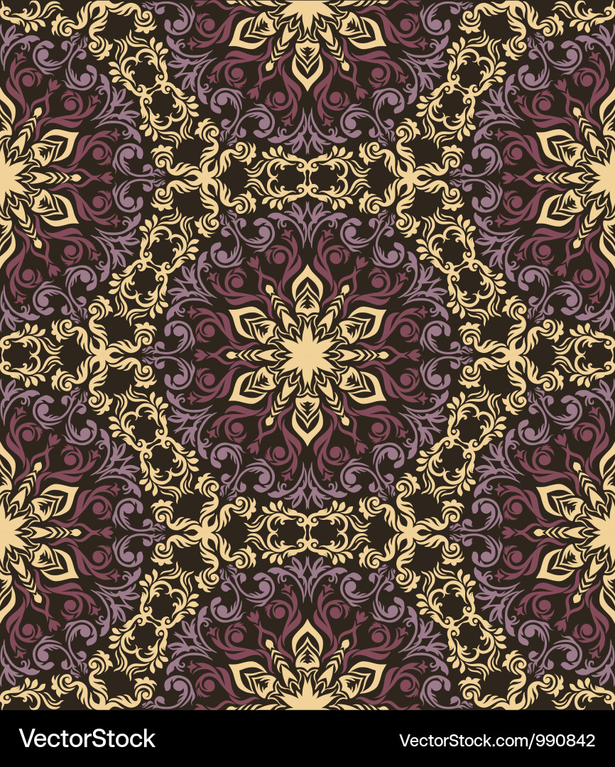 Ornate Floral Scroll Pattern vector image