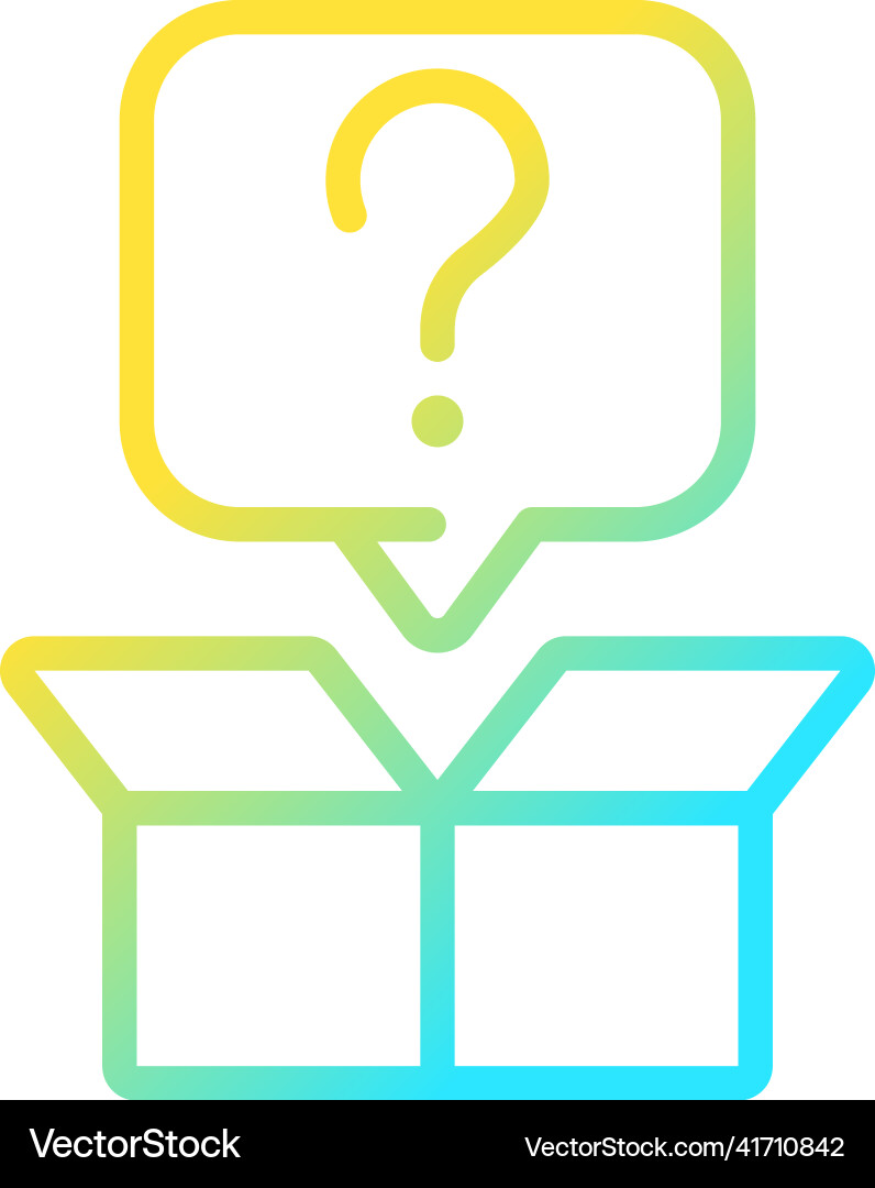 Out-of-the-box question gradient linear icon Out-of-the-box question gradient linear icon vector image