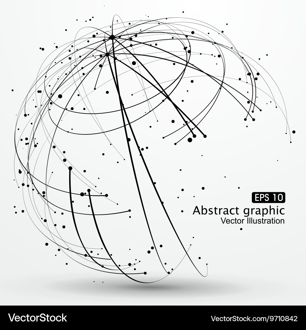 Point and curve constructed the sphere wireframe vector image